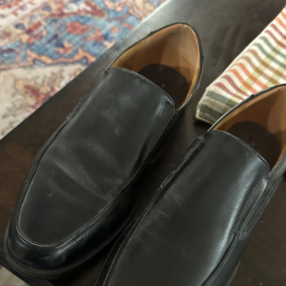 Florsheim Black Leather Slip-On Loafers